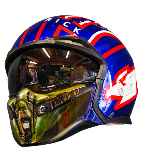 MT Street Fighter helmet cutsom design in Maverick design on MT Street Fighter