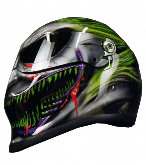 thumbnail image 2 of Joker Smile Motorcycle Helmet Decal – Face Grin Clown Mouth Sticker – Shopena.com 2 of 5